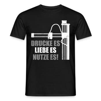 Impression 3D Fan Prints Aimez-le, utilisez-le ! - T-shirt homme - noir - Devant - AI Model Male 178 light (178cm)