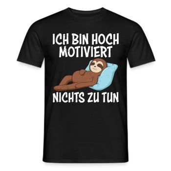 Fauler Kollege Bin Hoch Motiviert Nichts zu Tun - Männer T-Shirt - Schwarz - Vorne - AI Model Male 178 light (178cm)