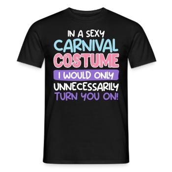 Fan de carnaval dans un costume de carnaval sexy - T-shirt homme - noir - Devant - AI Model Male 178 light (178cm)