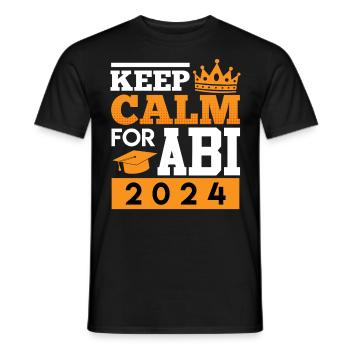 Abiturient KEEP CALM for ABI 2024 ABITUR - Men's T-Shirt - black - Front - AI Model Male 178 light (178cm)
