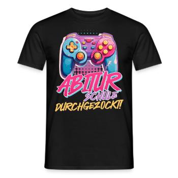 Abitur Schule Durchgezockt Gamerin Abiturientin - Männer T-Shirt - Schwarz - Vorne - AI Model Male 178 light (178cm)