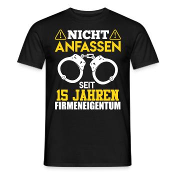 Anniversary Don't touch 15 years of company ownership - Men's T-Shirt - black - Front - AI Model Male 178 light (178cm)