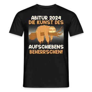Abitur 2024 Die Kunst des Aufschiebens Lustiges - Männer T-Shirt - Schwarz - Vorne - AI Model Male 178 light (178cm)