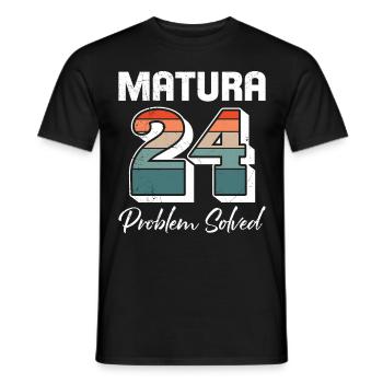 Matura 2024 PROBLÈME RÉSOLU Certificat de fin d’études - T-shirt homme - noir - Devant - AI Model Male 178 light (178cm)