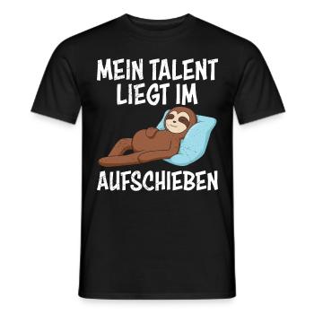 Faule Kollegen Mein Talent Liegt im Aufschieben - Männer T-Shirt - Schwarz - Vorne - AI Model Male 178 light (178cm)