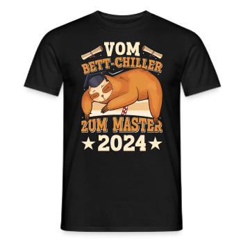 Master's Degree From Bed Chiller to Master's - Men's T-Shirt - black - Front - AI Model Male 178 light (178cm)