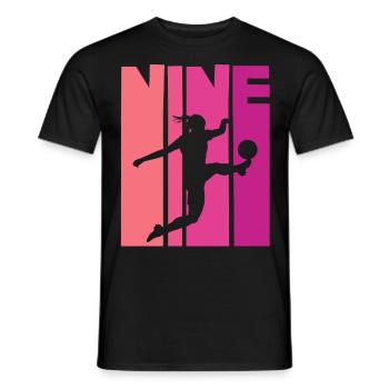 Footballer Soccer 9th Birthday - Men's T-Shirt - black - Front - AI Model Male 178 light (178cm)