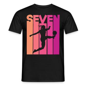 Fußballerin Fußball 7. Geburtstag - Männer T-Shirt - Schwarz - Vorne - AI Model Male 178 light (178cm)