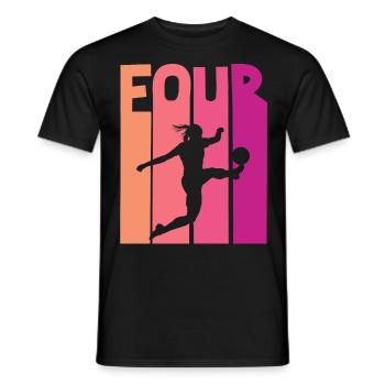 Footballeur Football 4ème Anniversaire - T-shirt homme - noir - Devant - AI Model Male 178 light (178cm)