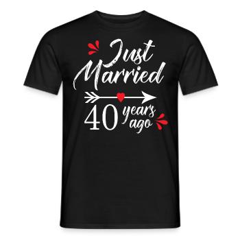 Hochzeitstag 40 Jahre Seit 40 Jahren verheiratet - Männer T-Shirt - Schwarz - Vorne - AI Model Male 178 light (178cm)
