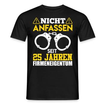 25 ans de propriété de l’entreprise ne touchent pas le collègue - T-shirt homme - noir - Devant - AI Model Male 178 light (178cm)