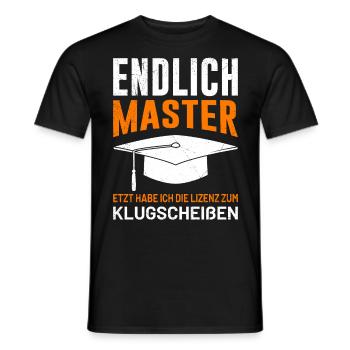 Obtention de la licence de master - T-shirt homme - noir - Devant - AI Model Male 178 light (178cm)