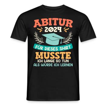 Remise des diplômes du lycée 2024 J’ai dû étudier pour cette chemise - T-shirt homme - noir - Devant - AI Model Male 178 light (178cm)