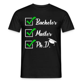 Thèse de doctorat réussie Bachelor Master Dr. - T-shirt homme - noir - Devant - AI Model Male 178 light (178cm)