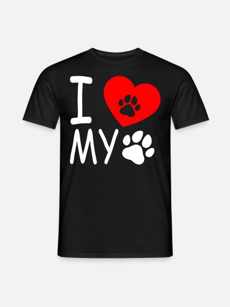 I Love my Dog - Men's T-Shirt - black