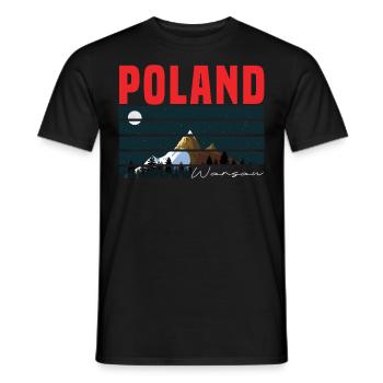 Pologne Varsovie - T-shirt homme - noir - Devant - AI Model Male 178 light (178cm)