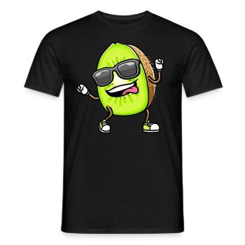 Dancing Kiwi with sunglasses - Men's T-Shirt - black - Front - AI Model Male 178 light (178cm)