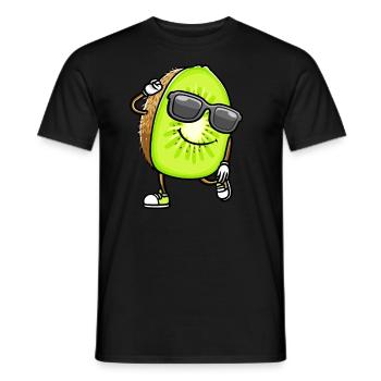 Dancing Kiwi with sunglasses - Men's T-Shirt - black - Front - AI Model Male 178 light (178cm)