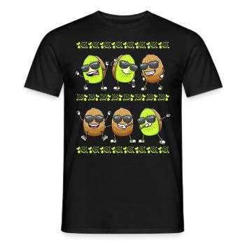 Dancing Kiwi with sunglasses - Men's T-Shirt - black - Front - AI Model Male 178 light (178cm)