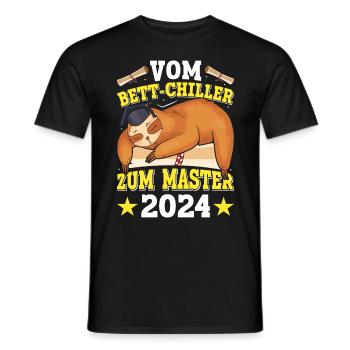 Master's Degree From Bed Chiller to Master's - Men's T-Shirt - black - Front - AI Model Male 178 light (178cm)