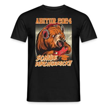 Abitur 2024 School Gambled Gamer ABI - Men's T-Shirt - black - Front - AI Model Male 178 light (178cm)