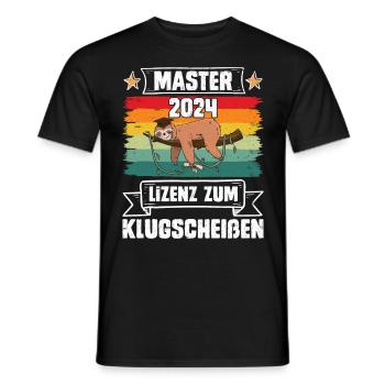 Master 2024 Licence pour Smartass Sloth - T-shirt homme - noir - Devant - AI Model Male 178 light (178cm)
