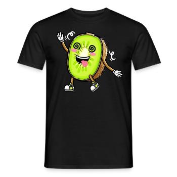 Kiwi fruit Kawaii émoticône - T-shirt homme - noir - Devant - AI Model Male 178 light (178cm)