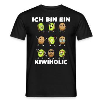 Kiwi Fruit Kiwiholic - T-shirt homme - noir - Devant - AI Model Male 178 light (178cm)
