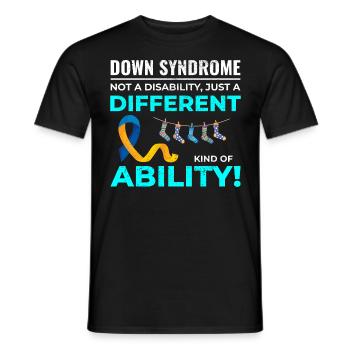 Down-Syndrom Bewusstsein Unterschiedliche Fähigkeit - Männer T-Shirt - Schwarz - Vorne - AI Model Male 178 light (178cm)
