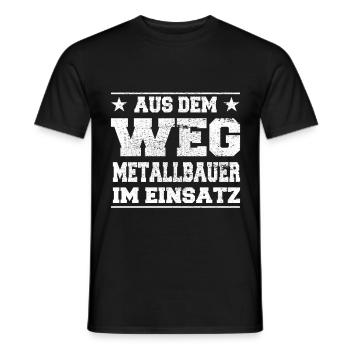 Métallurgiste à l’écart dans le design d’action - T-shirt homme - noir - Devant - AI Model Male 178 light (178cm)