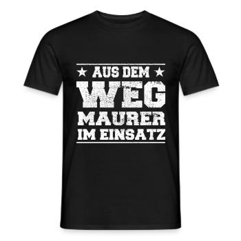 Out of the Way Masons in Action Design - Men's T-Shirt - black - Front - AI Model Male 178 light (178cm)
