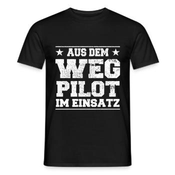 Aus dem Weg Pilot im Einsatz Design - Männer T-Shirt - Schwarz - Vorne - AI Model Male 178 light (178cm)