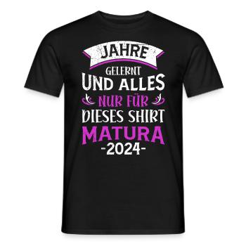Matura 2024 ans J’ai tout appris pour ce t-shirt - T-shirt homme - noir - Devant - AI Model Male 178 light (178cm)