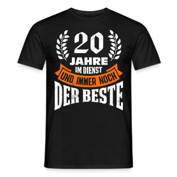20 years of service Still the BEST - Men's T-Shirt - black - Front - AI Model Male 178 light (178cm)
