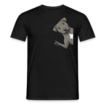 Staffordshire Bull Terrier Dog From Side - Men's T-Shirt - black - Front - AI Model Male 178 light (178cm)