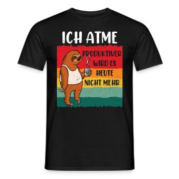 Lazy employees I It doesn't get any more productive than this - Men's T-Shirt - black - Front - AI Model Male 178 light (178cm)