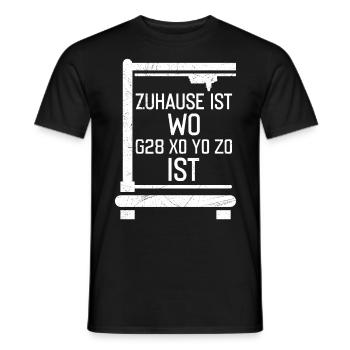 GCode Home est l'endroit où X0 Y0 20 est drôle - T-shirt homme - noir - Devant - AI Model Male 178 light (178cm)