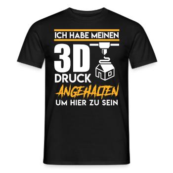 L’imprimante 3D a arrêté mon impression 3D - T-shirt homme - noir - Devant - AI Model Male 178 light (178cm)