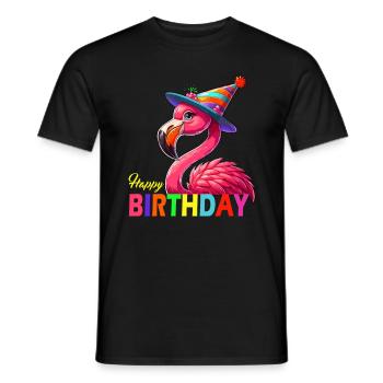Geburtstag Flamingo Geschenk Party Spaß lustig - Männer T-Shirt - Schwarz - Vorne - AI Model Male 178 light (178cm)