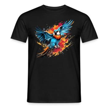 Buntfalke Farbkleckse Farbspritzer - Männer T-Shirt - Schwarz - Vorne - AI Model Male 178 light (178cm)