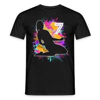 Fußballerin Fußball 7. Geburtstag - Männer T-Shirt - Schwarz - Vorne - AI Model Male 178 light (178cm)