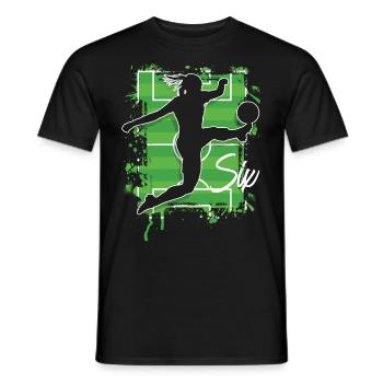 6e anniversaire Footballeur Football - T-shirt homme - noir - Devant - AI Model Male 178 light (178cm)