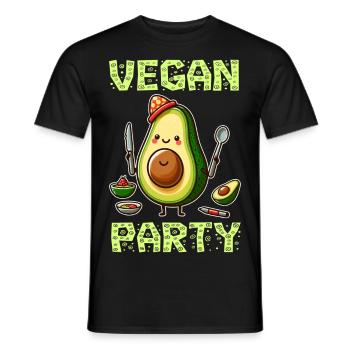 Fête végétalienne à l’avocat - T-shirt homme - noir - Devant - AI Model Male 178 light (178cm)