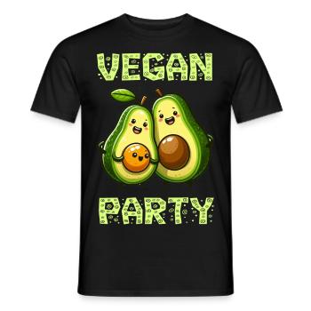Fête végétalienne de l’avocat - T-shirt homme - noir - Devant - AI Model Male 178 light (178cm)