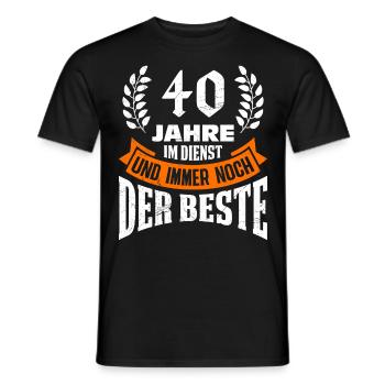 40 ans de service reste le meilleur anniversaire - T-shirt homme - noir - Devant - AI Model Male 178 light (178cm)