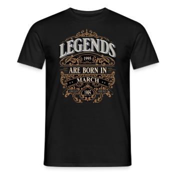 1995 Mars Naissance Anniversaire Année de naissance - T-shirt homme - noir - Devant - AI Model Male 178 light (178cm)