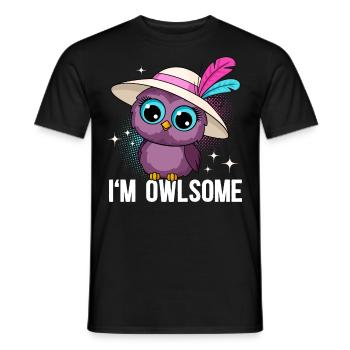 I'M Owlsome Eule Eulen - Männer T-Shirt - Schwarz - Vorne - AI Model Male 178 light (178cm)
