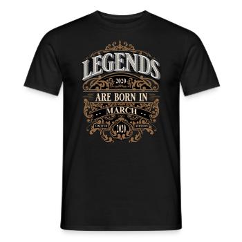 2020 Mars Né Anniversaire Année de naissance - T-shirt homme - noir - Devant - AI Model Male 178 light (178cm)