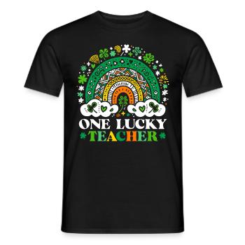 One Lucky Teacher - Männer T-Shirt - Schwarz - Vorne - AI Model Male 178 light (178cm)