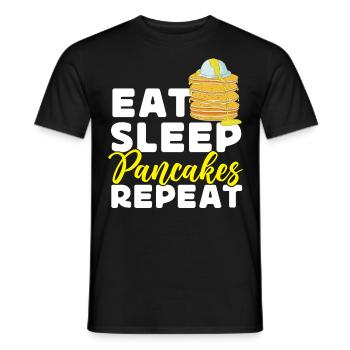 Les enfants amoureux des crêpes mangent le sommeil - T-shirt homme - noir - Devant - AI Model Male 178 light (178cm)